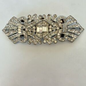 Duette Double Clip Art Deco Rhinestone Brooch from the 1930s